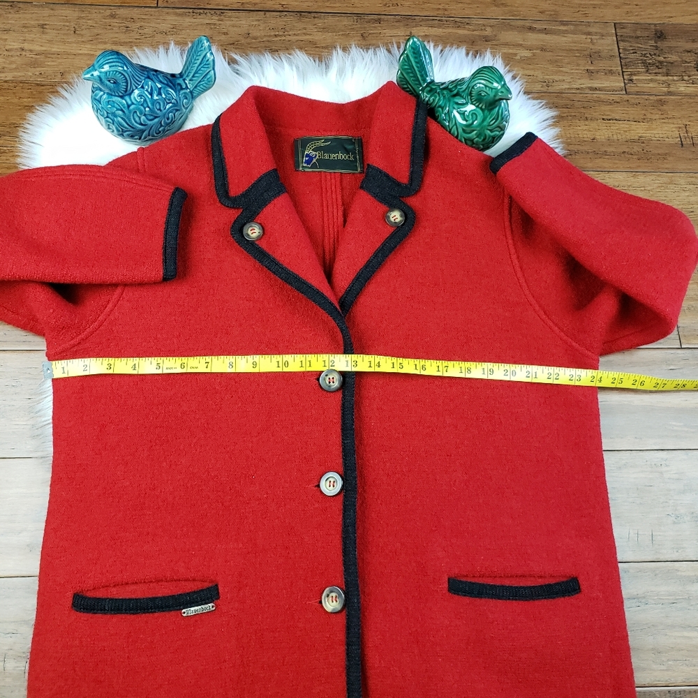 Blauenbock boucle wool vintage blazer jacket coat size 46 - Picture 2 of 16